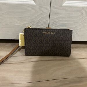 Michael Kors Signature Brown Wristlet